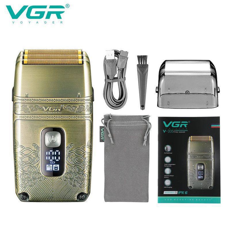 ماشین اصلاح وی جی آر مدل V-335 با تیغه استیل ضد آب و تکنولوژی برش مستقیم